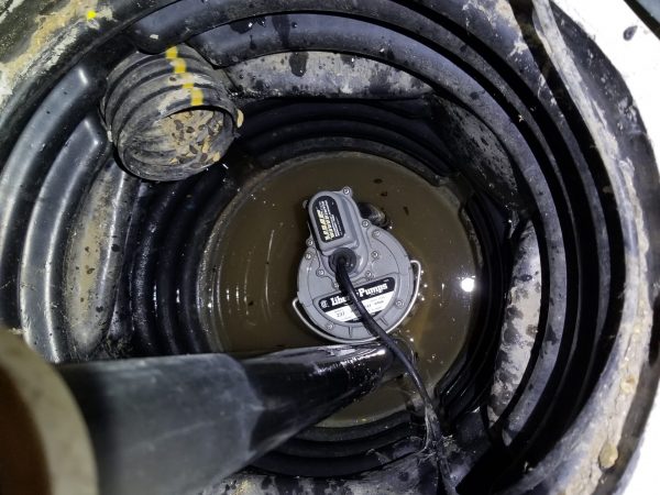 Sump 7 Sump Basket being Drained by pump